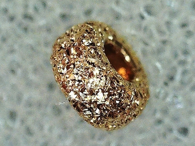 finding, roundel stardust 3mm, goldfilled